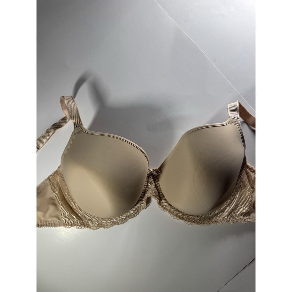 Wacoal Bra 853117 Size 38 DD Beige‎ Full Coverage Underwire Lace Trim Bow 38DDD